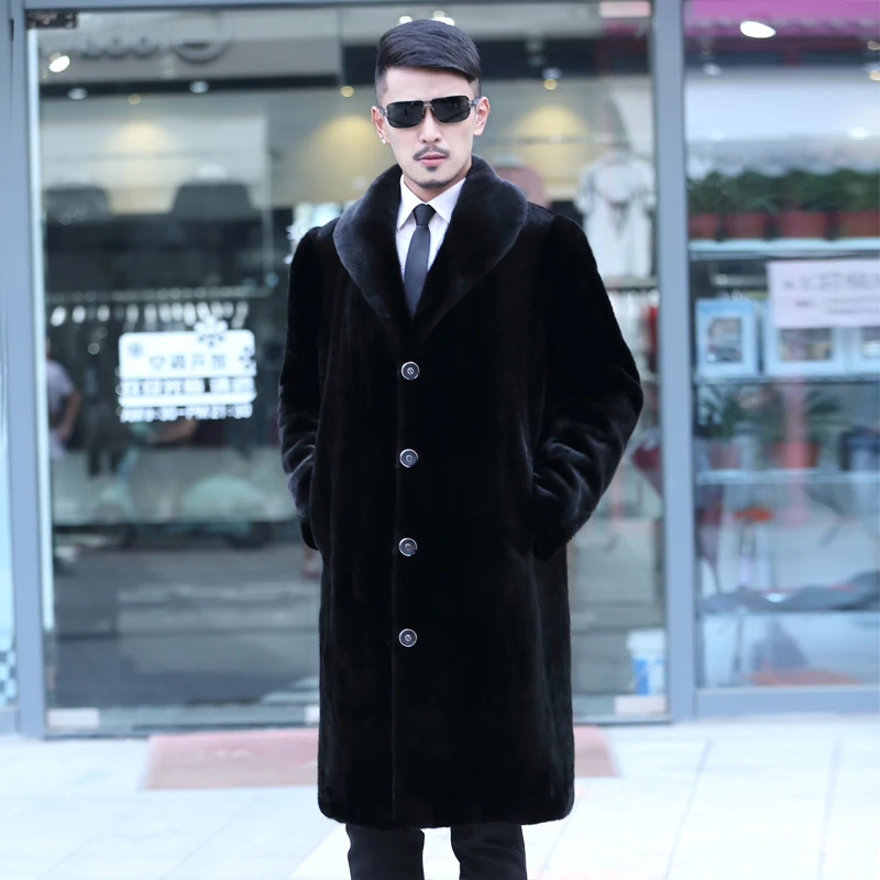 Осень зима 2020 облегающее Мужское пальто из меха норки|homens jaqueta de couro|jaqueta couromink fur coat