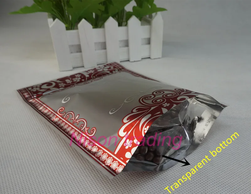 

100pcs/Lot, 16x24cm Resealable Stand up Matte transparent ziplock bag with printing, Reusable Food packaging sachet zipper lock
