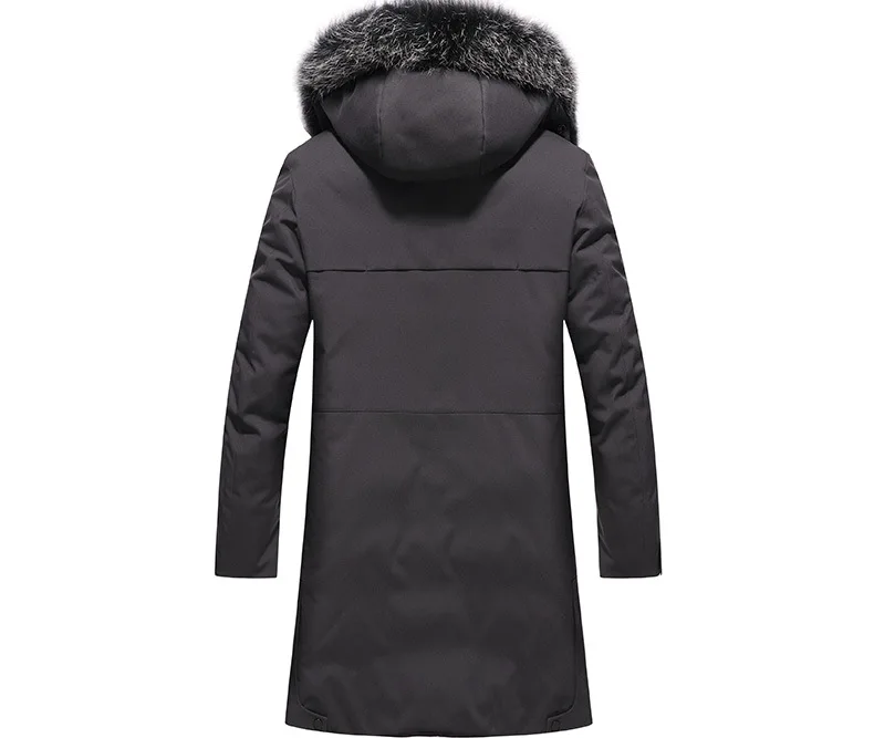Зимняя высококачественная куртка на утином пуху, мужская куртка, Мужская теплая утепленная куртка с натуральным лисьим мехом, 90% белый пуховик на утином пуху, s