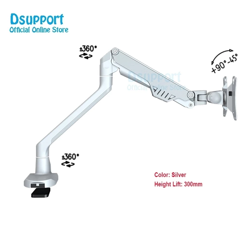 Супер качество 1"-30" держатель монитора крепление газовая пружина рычаг загрузки 2-8 кг полное движение Настольный зажим 10-50 мм M5