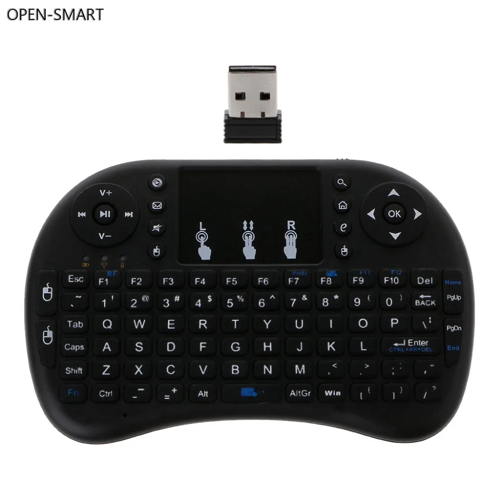 OPEN SMART English 2 4GHz Wireless i8 Keyboard Touchpad Fly Air Mouse For Android TV PS3
