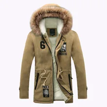 hot sale fashion printed men winter jacket thick fur hooded overcoats outwear M 4XL DYG134