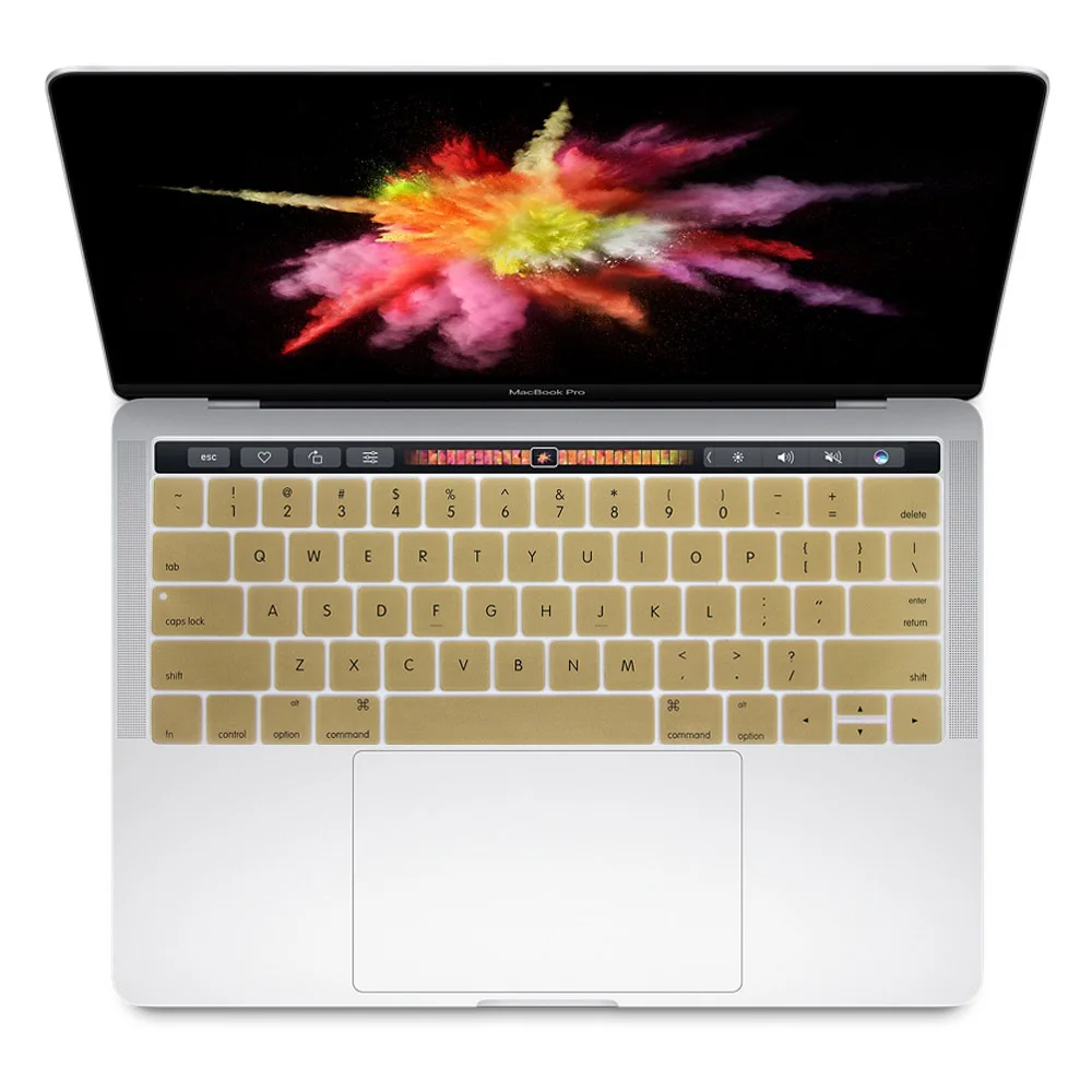 Redlai силиконовый чехол для клавиатуры с английским алфавитом для нового MacBook Pro retina 1" 15" с сенсорной панелью // - Цвет: Золотой