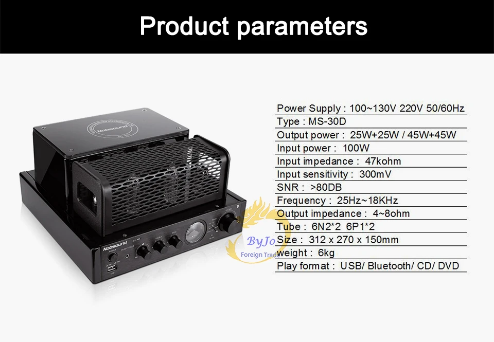Nobsound MS-30D Bluetooth усилитель ламповый усилитель аудио 110 В 220 В усилитель мощности усилитель MS-10D MKII обновление