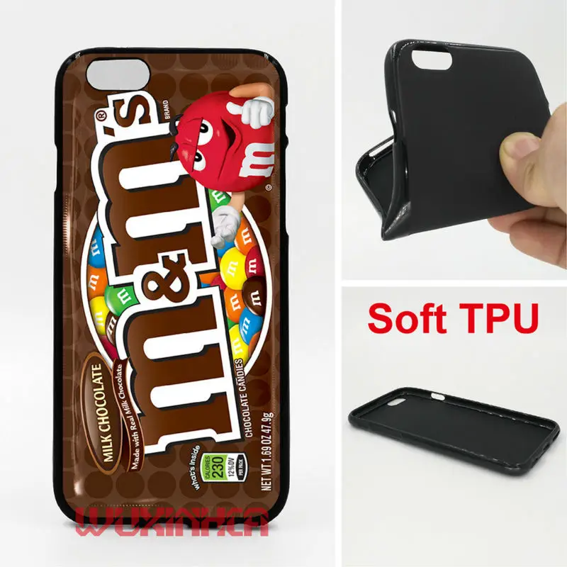 

Milk Chocolate MMS Phone Case Soft TPU For iPhone 6 7 Plus SE 5S 4S Touch 6 For Samsung S8 Plus S7 S6 Edge S5 Note 5 2016 J3 J5