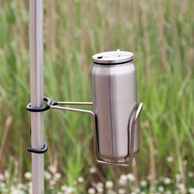 

Home Cup Holder Clip Mount Stainless Steel Clip Stand Column Bottle Holder Hiking Hanging Clip Mount Multifunctional Practical P