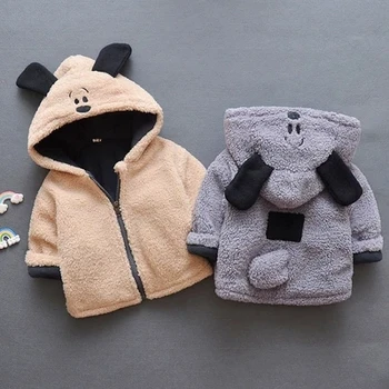 

Toddler Baby Girls and Boys Winter Coats thick Infant Kids Warm Jackets Cartoon Hooded Outerwear Clothing Snow Coat Windbreak