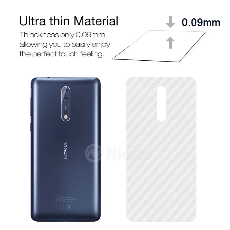 3Pcslot Back Protector Film On Phone For Nokia 8 Sirocco 7 Plus Screen Protector Carbon Fiber Back Film For Nokia 6 2017 2018 7 (5)