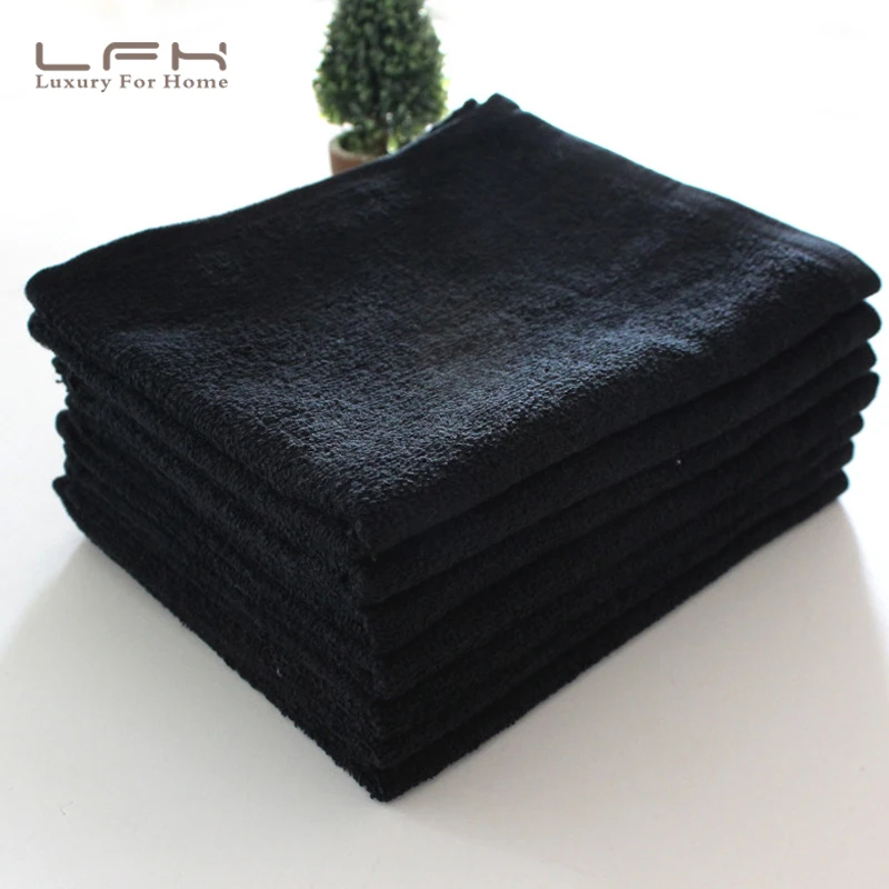 

LFH 35X75CM 150G Thicken Black Towel Cotton Large Hand Towels Multipurpose Use for Bath Hand Face Gym and Spa Ultra soft Towels