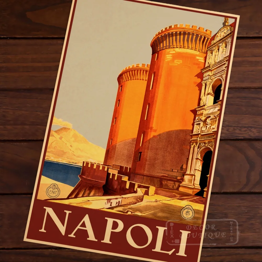 

Napoli, Italy (Naples) City Beauty Art Landscape Vintage Retro Poster Decorative Wall Canvas Stickers Posters Bar Home Decor Gif