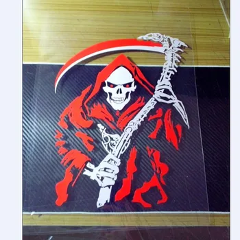 

Russia high quality funny vinyl devil Dead Scythe car stickers and decals for rear windshield case for ford curze mazda toyota