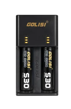 

1 pcs GOLISI O2 2A fast charge two slot AC 110-240V 50/60HZ; DC 12V /1A Li-ion FOR 18650, 21700, 26650 / Ni-mh / Ni-cd /aaa/ aa