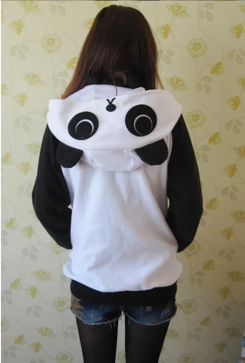 Anime girl with panda hoodie