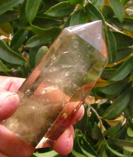 

A 422 long AAA NATURAL CITRINE SMOKY QUARTZ CRYSTAL POINT Healing (0601)
