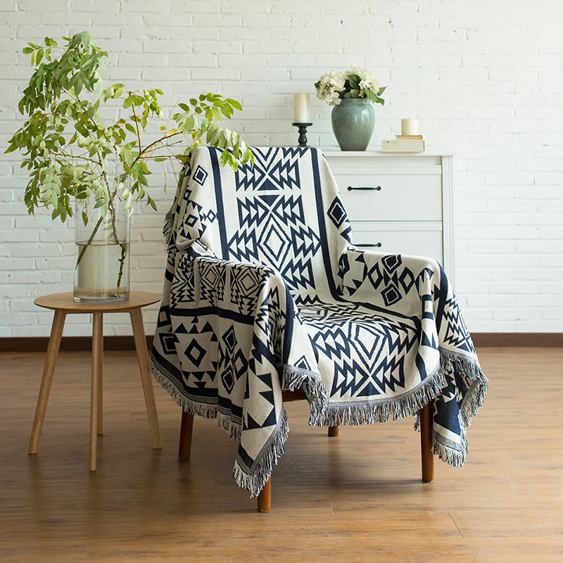  Northern Europe Sofa Blanket Geometric Pattern Carpet For Living Room Bedroom Rug Bedspread Dust Co - 32758436115