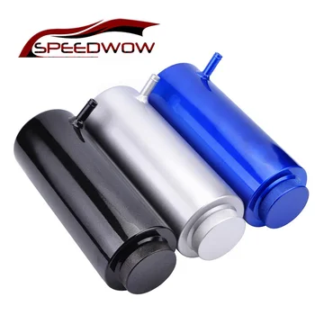 

SPEEDWOW Universal 800ML Cylinder Radiator Overflow Reservoir Aluminum Engine Oil Catch Can Coolant Tank