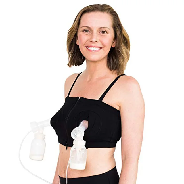Women's Maternity Clip and Pump Hands Free Nursing Bra Milk Pump Holder