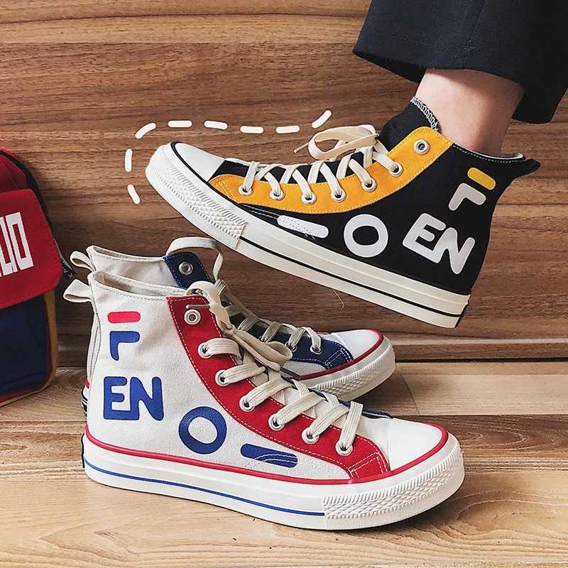 Fashion Sneakers High Top Men's Casual Canvas Shoes Breathable Comfortable Youth Classics All-match Four Seasons Shoes K2-03 Fashion Sneakers High Top Men's Casual Canvas Shoes Breathable Comfortable Youth Classics All-match Four Seasons Shoes K2-03