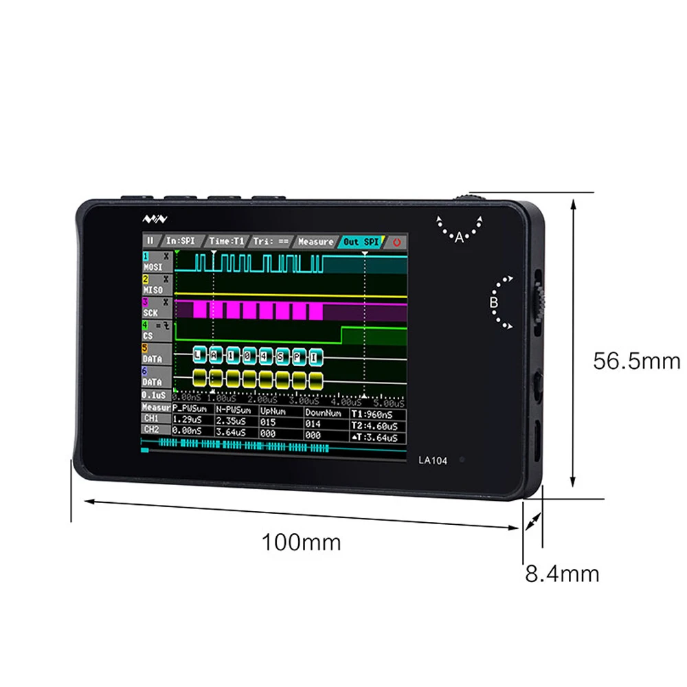 US $87.26 La104 Portable Digital 28 Inch Oscilloscope Usb Mini Analyzer Built In 8mb Flash Storage 4 Channels 100mhz Max Sampling Rate
