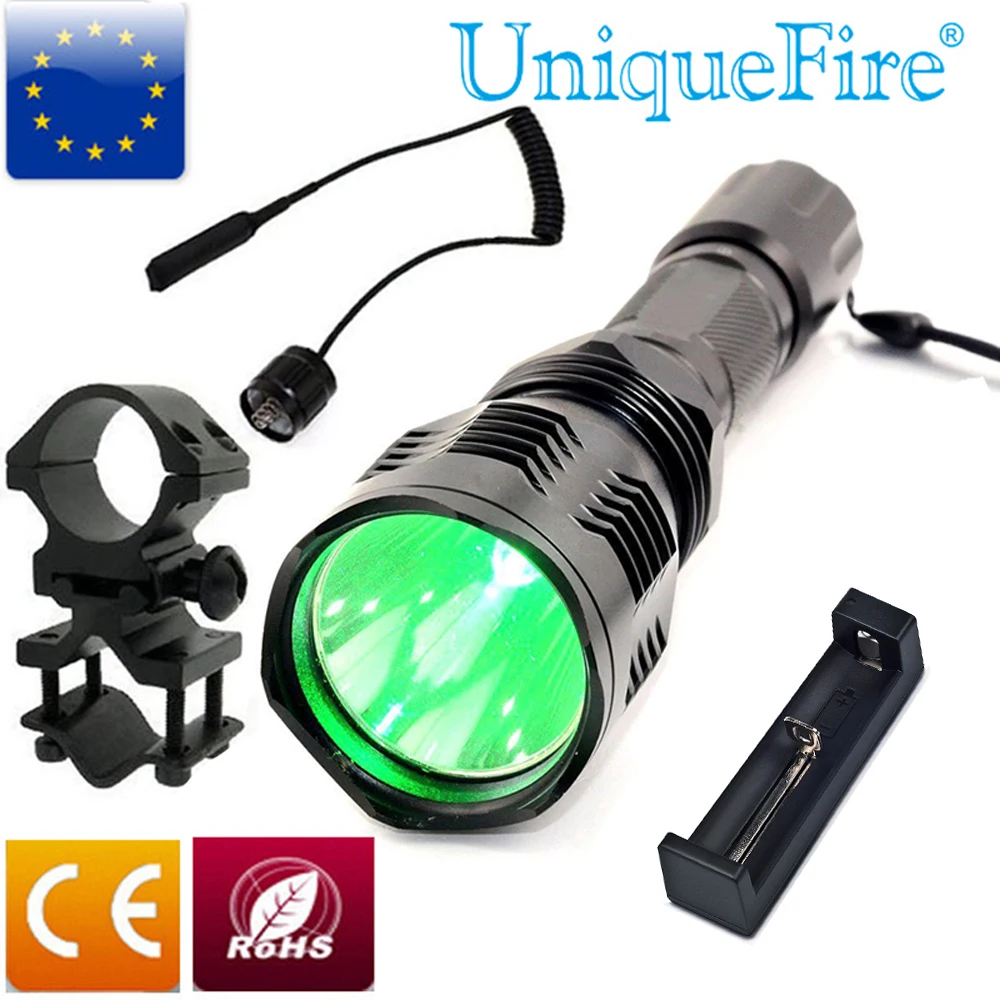 UniqueFire HS 802 LED Flashlight Long Range Green Laser Flashlight For