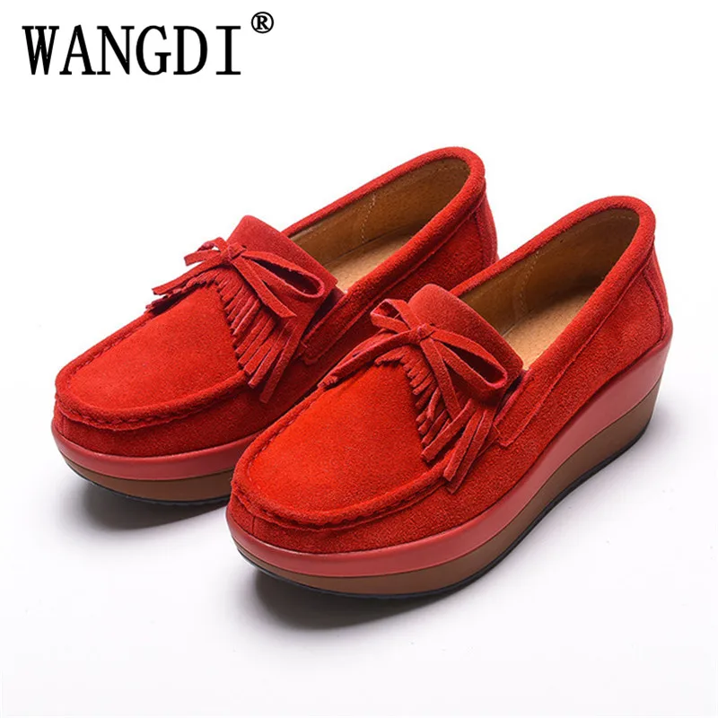 

Women's Shoes Flat Moccasins Cow Suede Leather Shoes Spring Autumn Women's Loafers Female Woman Fringe Shoe
