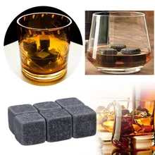 6pcs/lot Natural Stones Sipping Ice Whiskey Champagne Cube Whisky Stone Whisky Rock Cooler Wedding Gift Favor Christmas Bar whiskey whisky