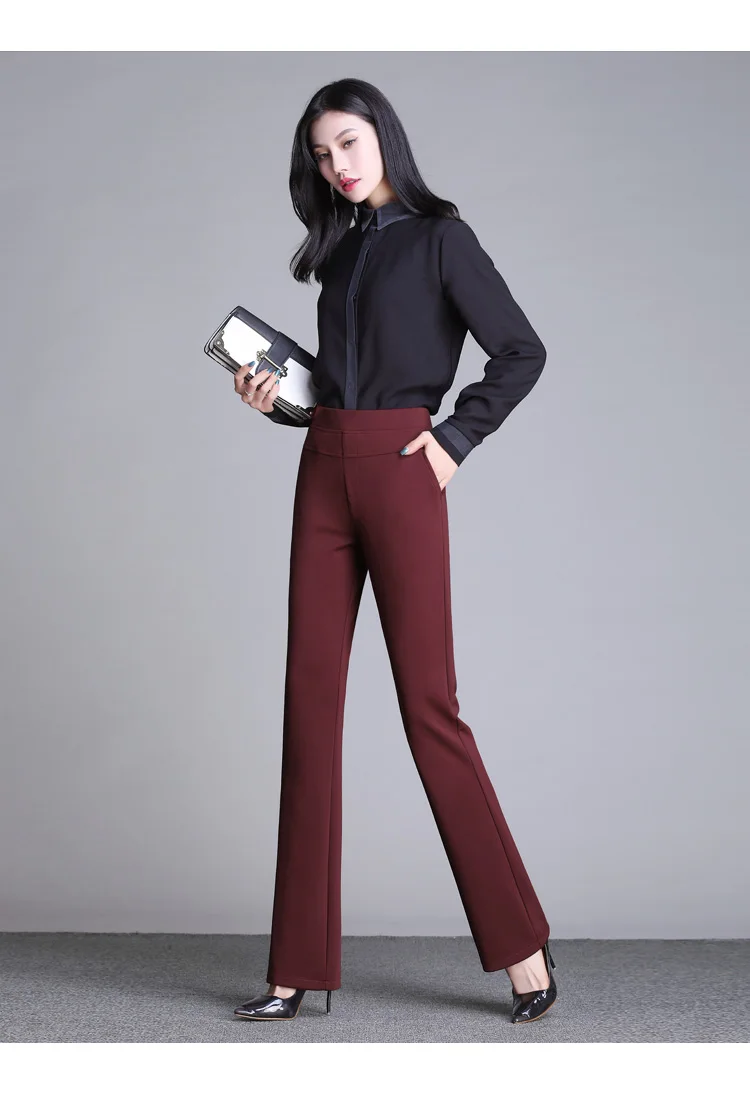 SymorHouse хит офисный женский классический деловой костюм с высокой талией расклешенные брюки черные широкие брюки стрейч офисные женские рабочие брюки