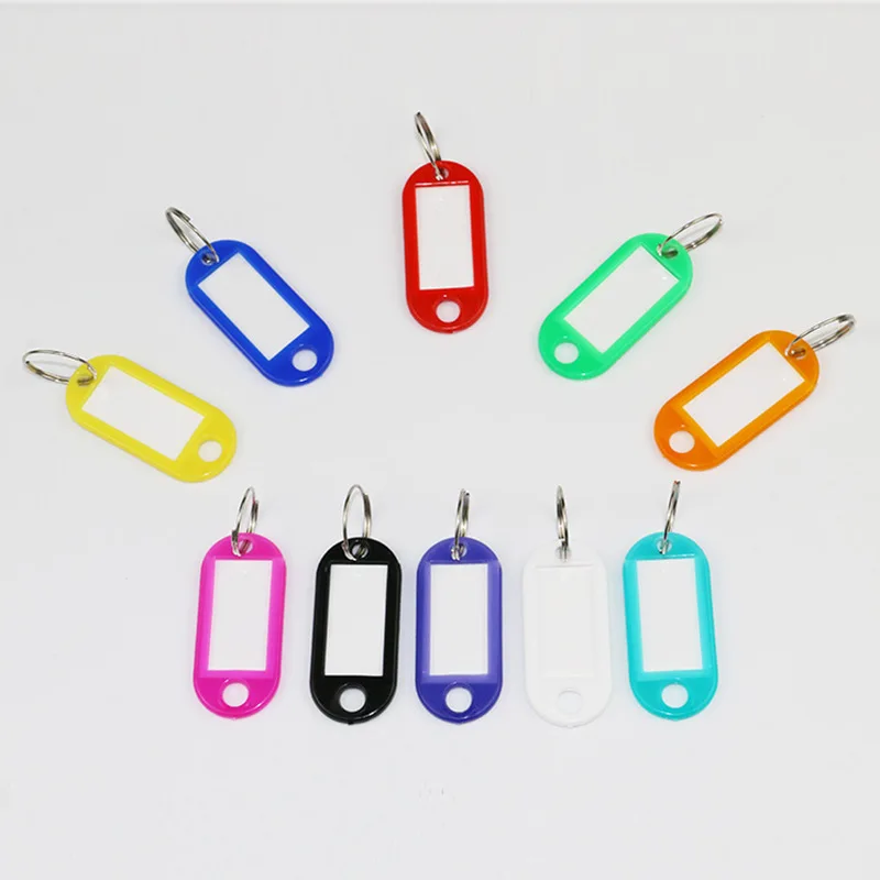 

30 pcs Plastic Key Tags Assorted Key Rings ID Tags Name Card Fob Label New