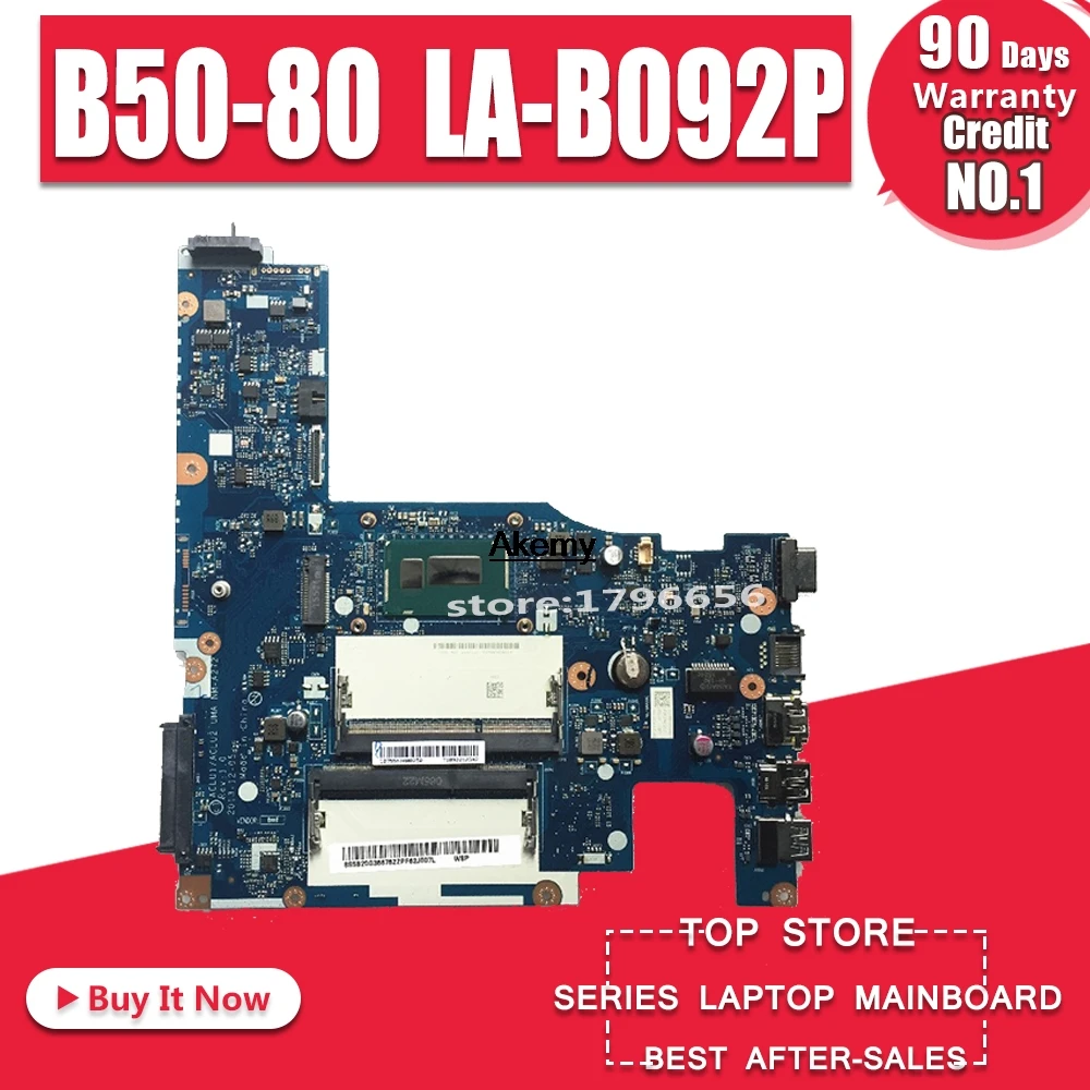 

BDPLANAR MBCB50-80W8PUMA I34005 For Lenovo B50-80 FRU/PN:5B20H75105 Laptop Motherboard LA-B092P I3-5010/I3-5005U