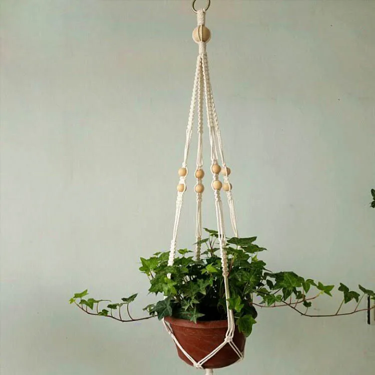 Hot sales handmade macrame plant hanger flower /pot hanger for wall decoration countyard garden - Цвет: 020