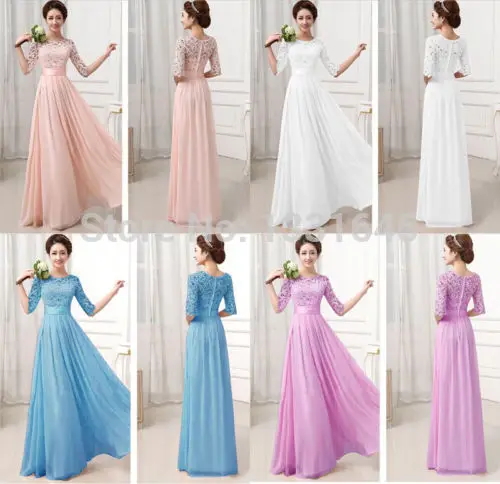 

2019 New Formal Party Dress Ball Gown Prom Bridesmaid Long Dresses Ladies Solid Fashion Fit and Flare Chic Dresses Female