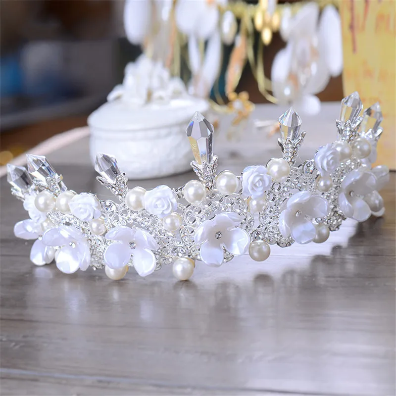 CC Tiaras и короны повязка для волос винтажный Кристалл в стиле барокко Цветы Свадебные аксессуары для волос для невесты обручение ювелирные изделия zm53