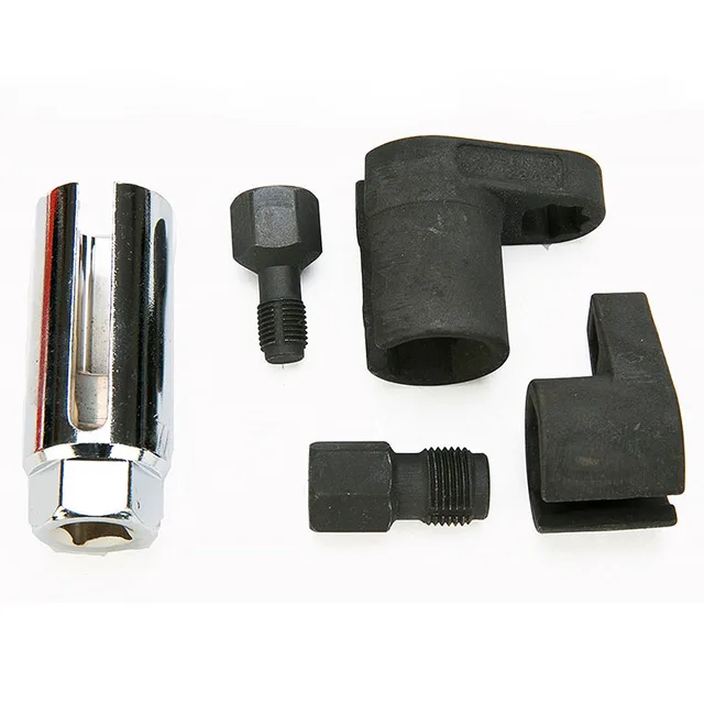 MR CARTOOL 5pcs Oxygen Sensor Wrench Kit Thread Chaser Tool Fit for Auto O2 Socket Removal Install Offset Vacuum Sensor Socket 5