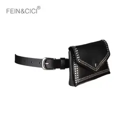 Fanny Pack для женщин заклёпки поясная сумка сумки Элитный бренд Модные кожаные маленький кошелек красный, черный, белый цвет 2019 новый