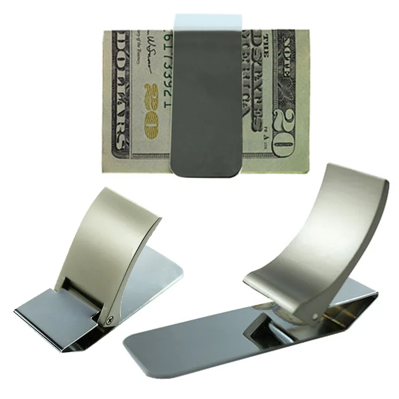

Wallet Slim Sided Stainless Steel Money Clip Card Credit Name Holder Wallets MUG88