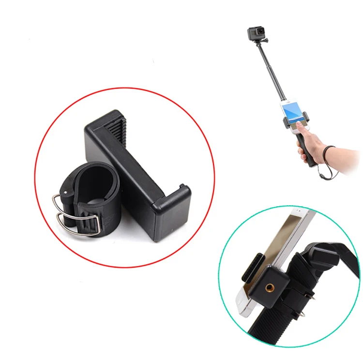 Self Selfie lock Clip Stick Handheld Monopod Adjustable Buckle Phone Holder Adapter for Gopro 11 10 9 HERO xiaomi yi 4K SJCAM