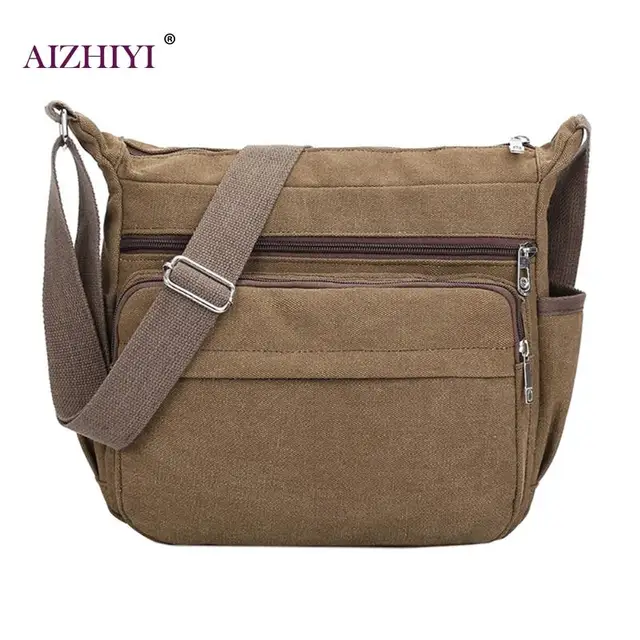 Men Messenger Bags Retro Designer Canvas Travel Solid Zipper Men Messenger Bags Retro Designer Canvas Travel Solid Zipper S Fashion Square Crossbody Shoulder Bag