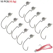10 шт./лот 10,5 г Кривошипные приманки из свинца, мягкие приманки для морской рыбалки, рыболовные крючки из углеродистой стали