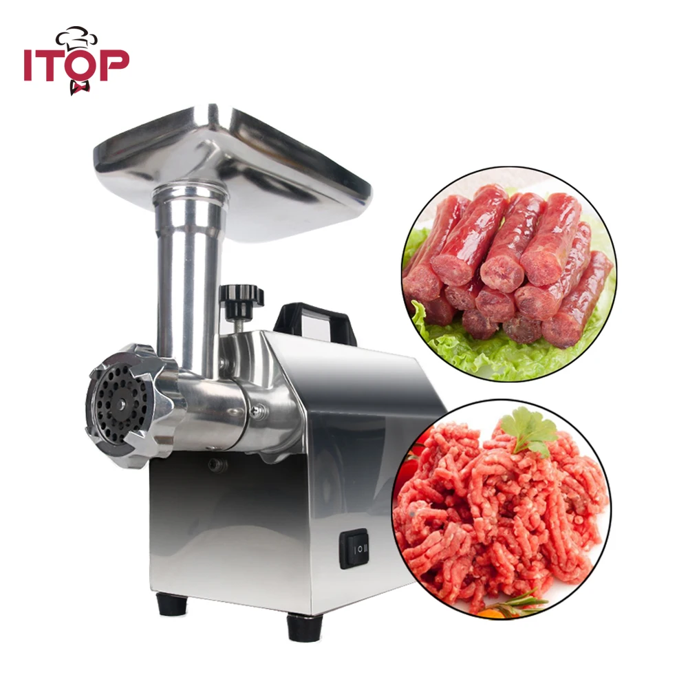 ITOP High Quality Electric Meat Grinder Household Sausage Stuffers Stainless Steel Meat Mincers Heavy Duty Machine 110V/220V