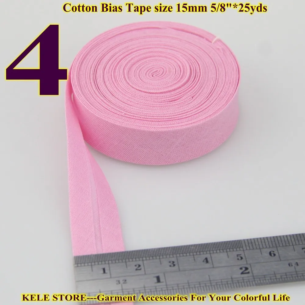 Хлопок косой ленты, размер: 15 мм, ширина: 5/", 25 ярдов в лоте клейкая лента, ткань ручной работы, различные цвета