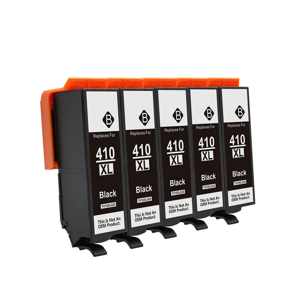 

Compatible Ink Cartridge for Epson 410 410XL (5 Black) 5-Pack Epson Expression XP-530 XP-630 XP-635 XP-640 XP-830 Printer