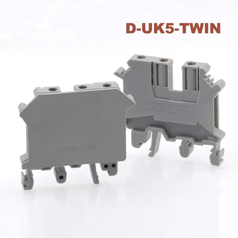 30/50 шт. D UK5 TWIN клеммы торцевая пластина на входе и двойной розетке din рейка
