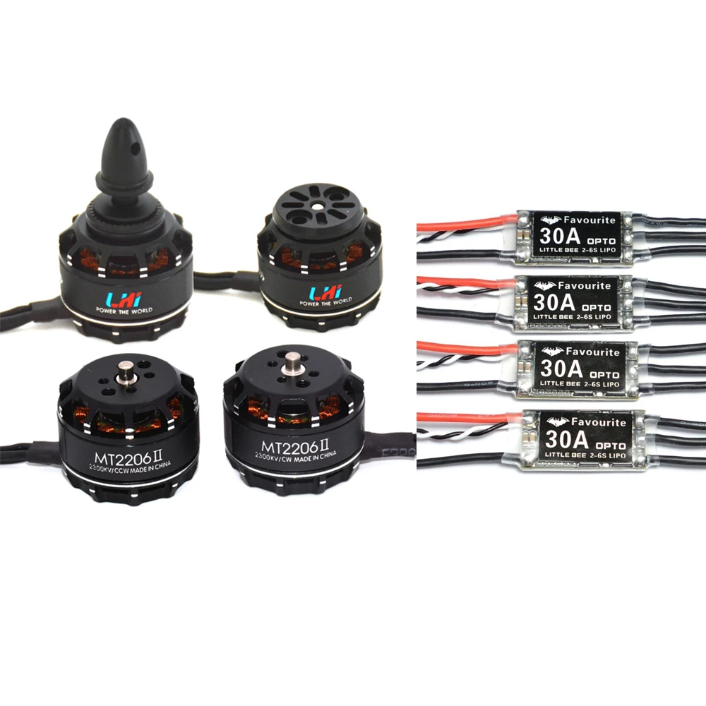 

LHI FPV 4x MT2206 2300kv CW CCW FPV Brushless Motor (2-4S)+ 4x LittleBee 30A ESC BLHeli OPTO 2-6S Supports OneShot125 For RC