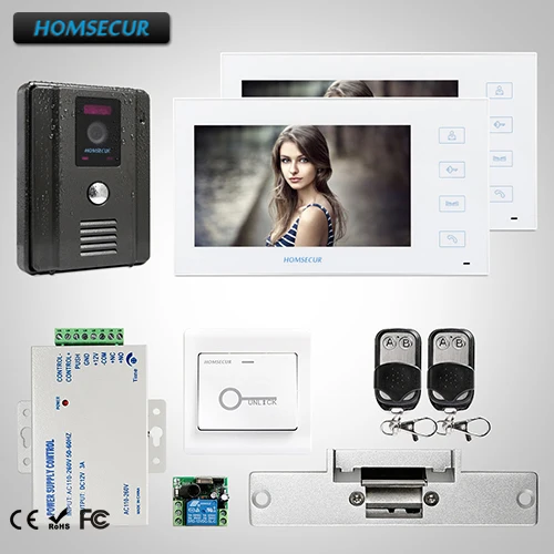 

HOMSECUR 7" Wired Video Door Entry Security Intercom with White Monitor : TC011-B +TM704-W