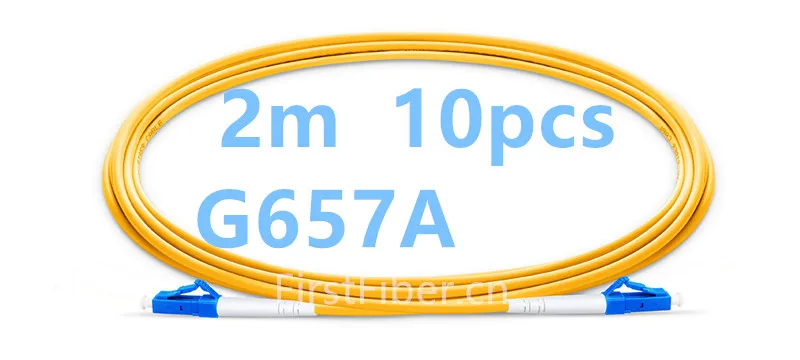 FirstFiber 2 м 10 шт LC UPC к G657A волоконный патч-кабель перемычка патч-корд Simplex 0 мм ПВХ SM PC B