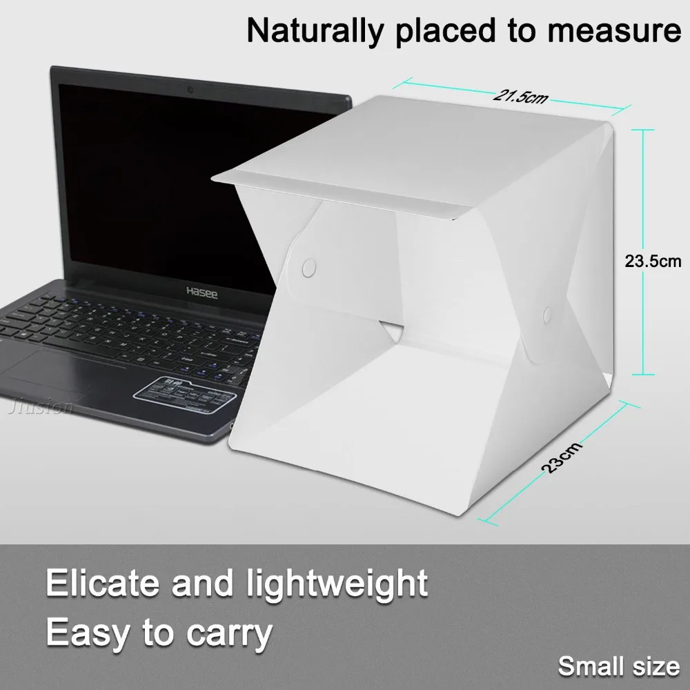 Photo studio box Mini portable foldable Led light box Fotografia Photography lightbox Cam accessories Fotos Lampe Softbox Home room photo studio