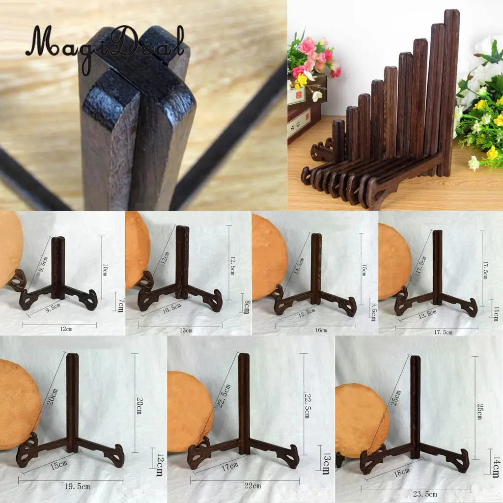MagiDeal WOODEN DISPLAY STAND, WOOD EASEL PLATE DISPLAY PHOTO HOLDER STAND, DISPLAYS PICTURE FRAMES TABLE ART STAND EASEL	*	