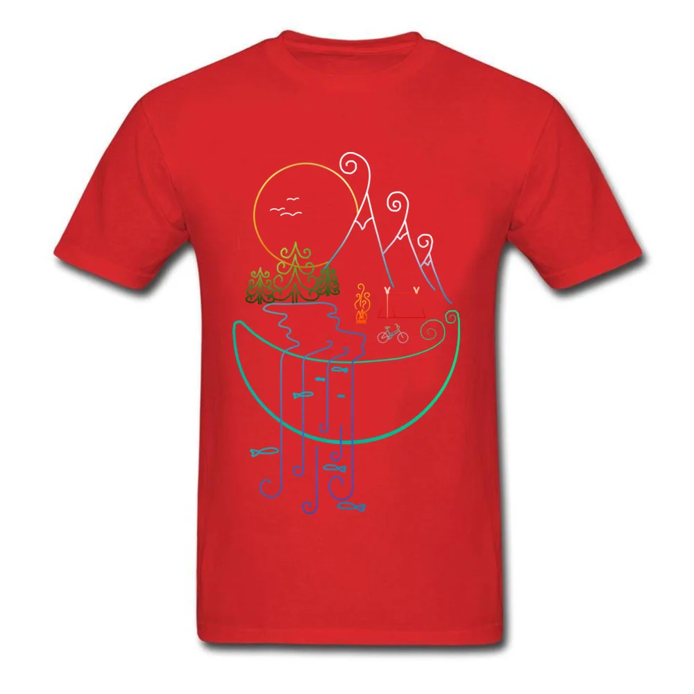 comfortableCool Short Sleeve Tops Tees Summer/Fall 2018 New Fashion Crewneck Pure Cotton Tops Tees Men T-Shirt Mountai tour  Mountai tour red