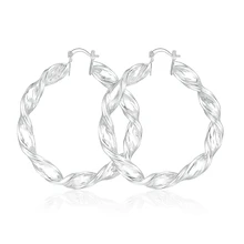 Классические уникальные серебряные круглые серьги-кольца для женщин, Простые Вечерние серьги, аксессуары 60 мм ZK40