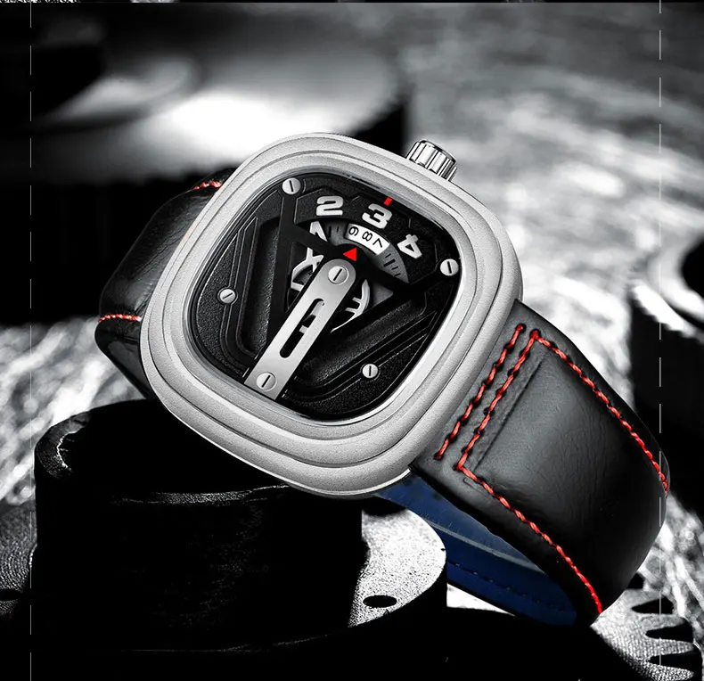 Tevise Мужские автоматические механические часы Топ бренд спорт с автоматическим подзаводом квадратные наручные часы для мужчин наручные часы Relogio Masculino
